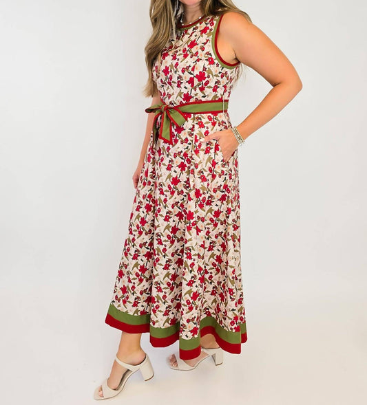 Entro - Sleeveless Floral Print Midi Dress