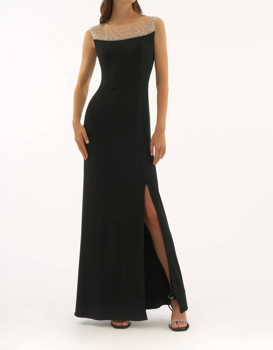Joseph Ribkoff - Embellished Yoke Maxi Dress