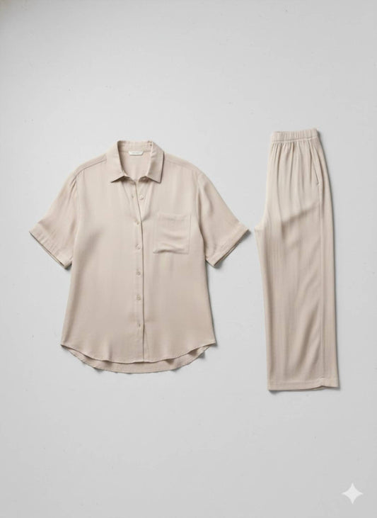 Papermoon - Café Au Lait Pants And Shirt Set