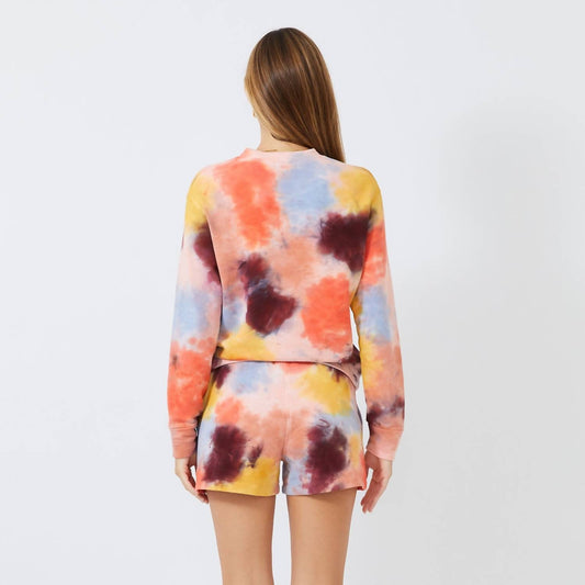 CORAL REEF TIE DYE BOYFRIEND SWEATSHIRT