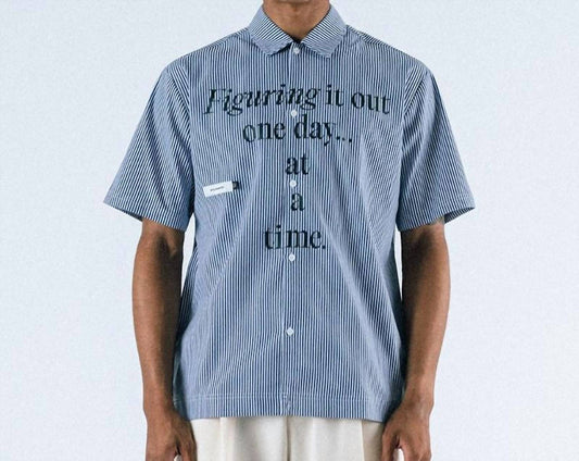 Students Golf - Reymon Short Sleeve Stripe Oxford Button-up Shirt