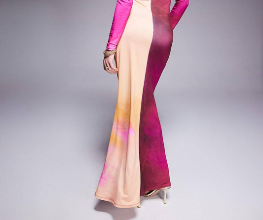 Daska - Ruched Blur Print Maxi Dress