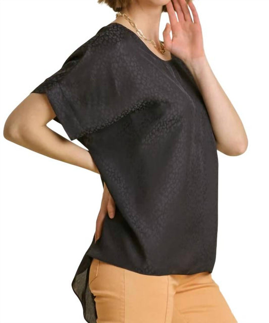 Umgee - Animal Jacquard Dolman Sleeve Top