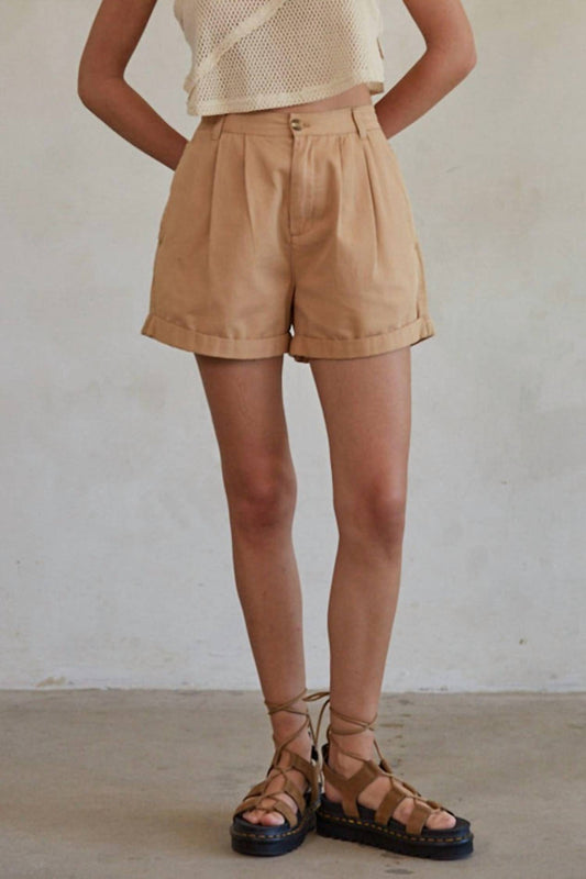 By Together - Pleated Relax Fit Wide Leg Shorts