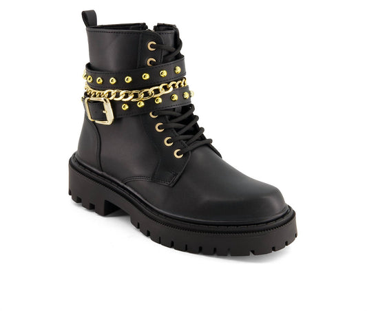 Andrea - Women's Chain Biker Boots