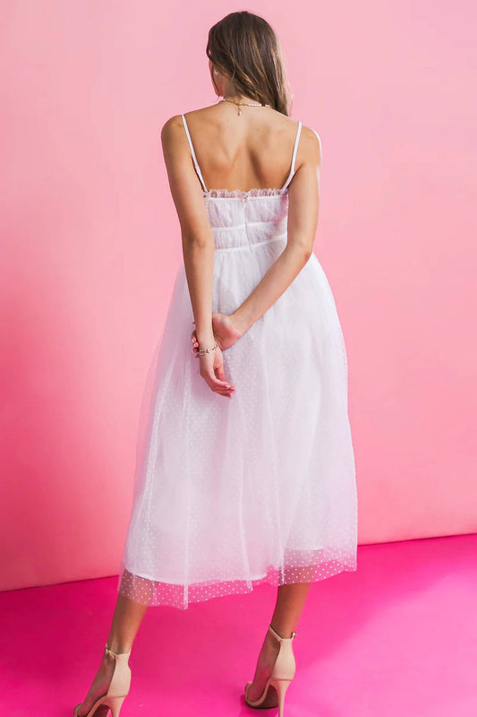 Flying Tomato - Won Your Heart Tulle Midi Dress