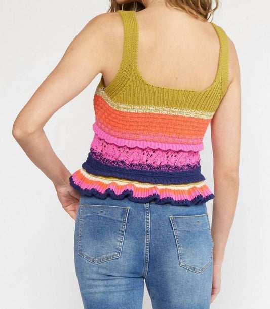 Entro - Vale Colorful Crochet Knit Tank