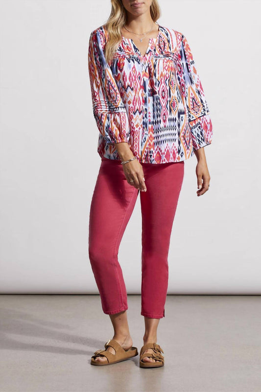 Tribal - Pattern Button Front Blouse