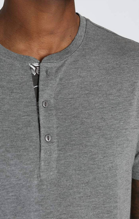 Jachs New York - Stretch Poly Viscose Short Sleeve Henley Tee