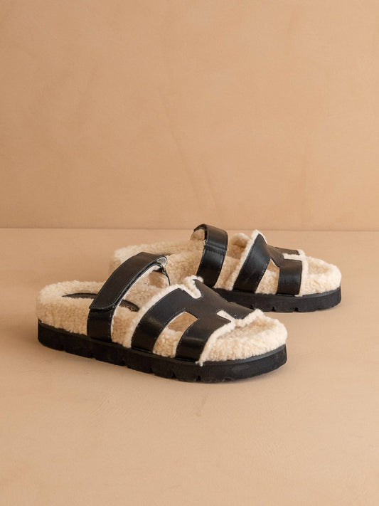 Oasis Society - Women's Alpine Faux Shearling Sandals