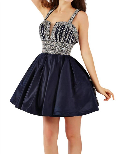 Angela & Alison - Rhinestone Short Prom Dress