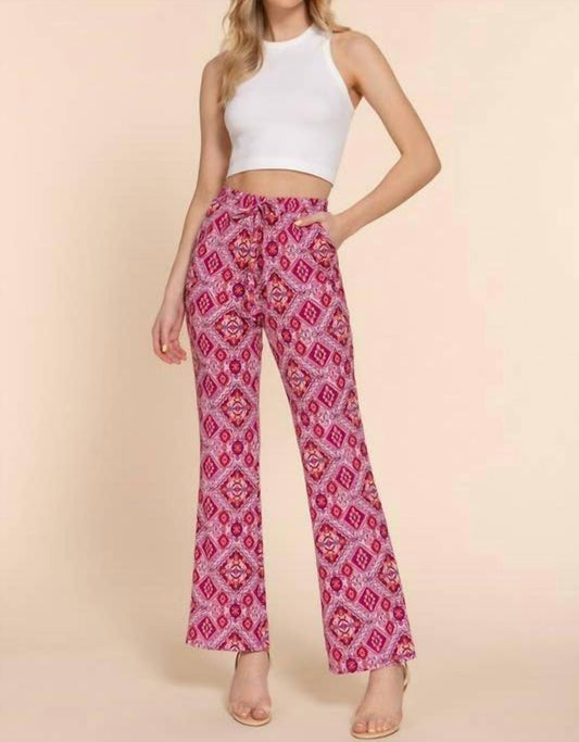 Active Basic - Stretch Print Straight Long Pants