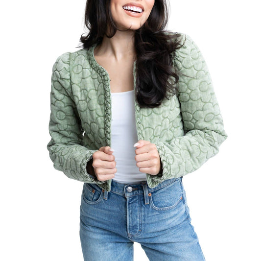 Karlie - Denim Novelty Floral Jacket