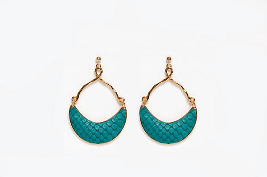Avenue Chic - Women's Half Moon Python Earrings