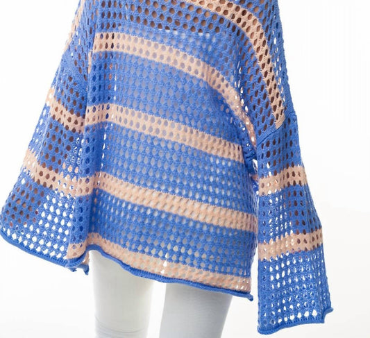 White Birch - Long Sleeve Striped Knit Top