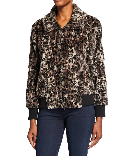 Johnny Was - Leopard Faux Fur Bomber Jacket