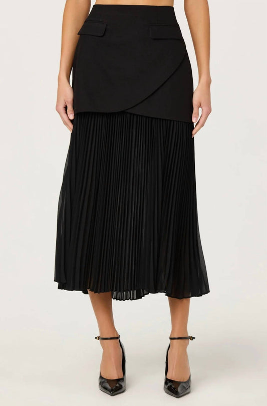 Astr - Deaile Contrast Layered Pleated Skirt