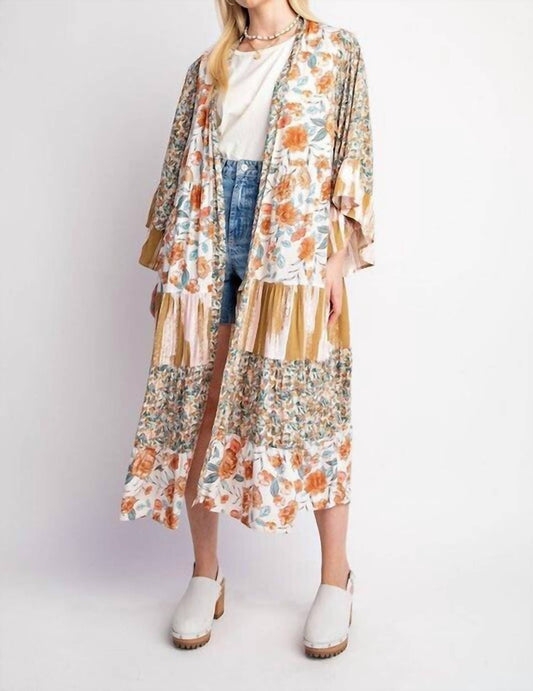 Gigio - Dawn Floral and Stripe Print Kimono