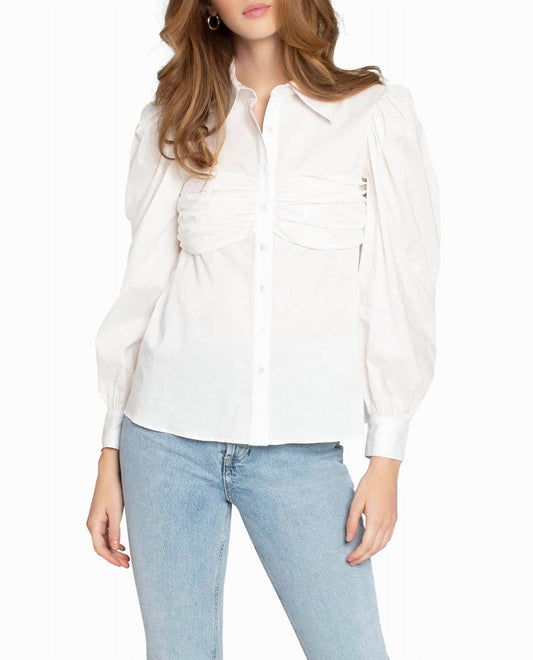 Nicole Miller - Cotton Poplin Button Down Top