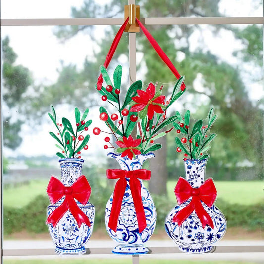 Sip Hip Hooray - Christmas Topiaries Acrylic Door Hanger