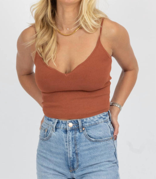 V-NECK DETAIL THICK KNIT TANK