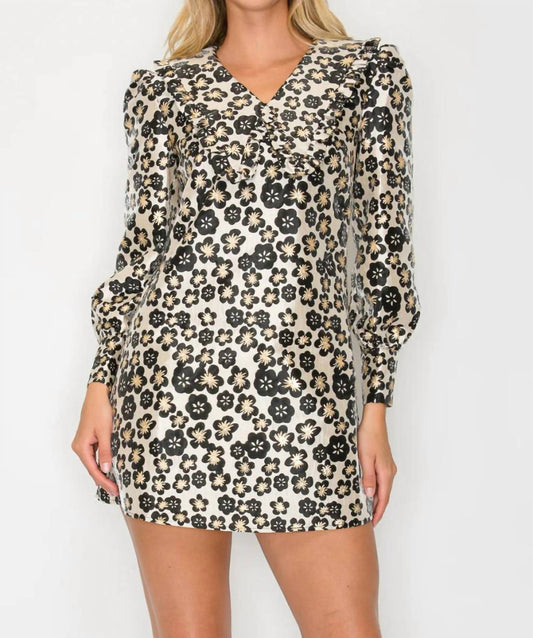 Meet Me In Santorini - Olivia Jacquard Floral Collared Dress