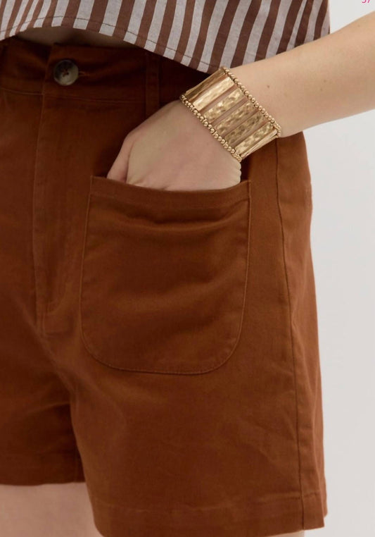 Entro - Solid High Waist Shorts