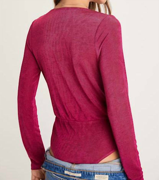 Free People - Turnt Long Sleeve V-neck Bodysuit