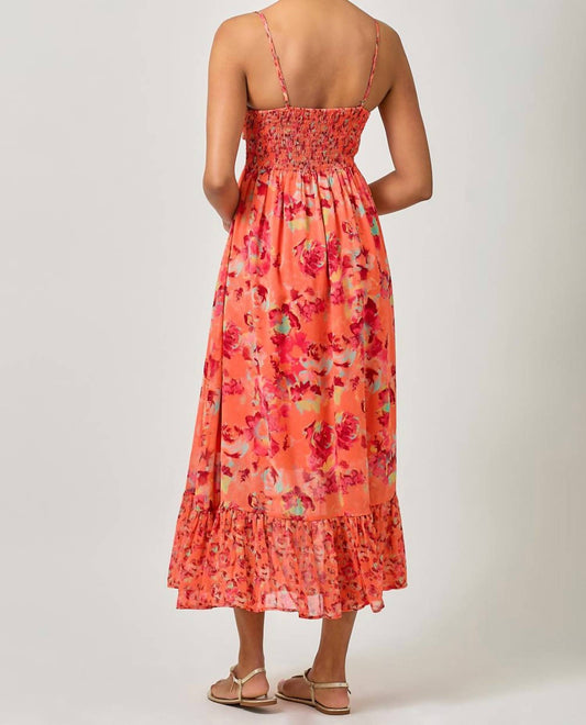 Mystree - Twist Adorn Neckline Smocked Maxi Dress