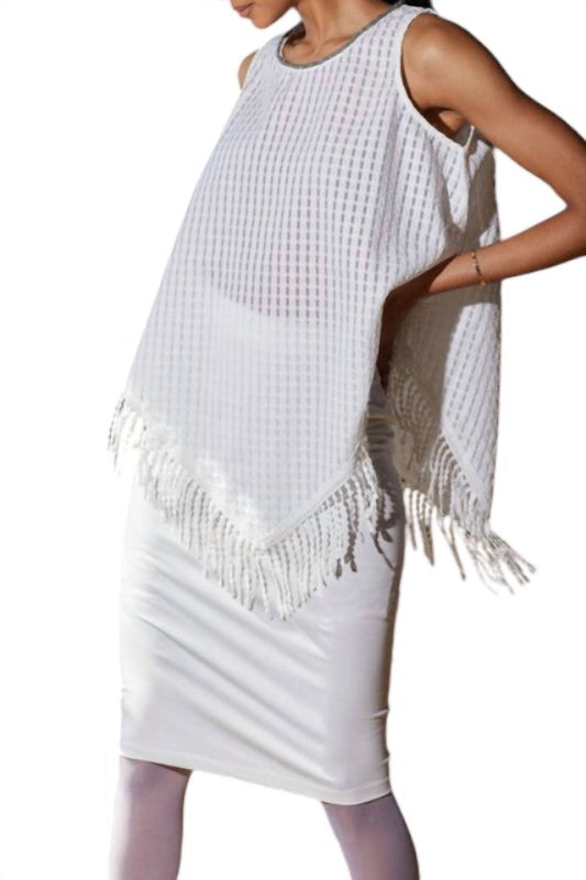 Reveuse - Silver Trim Fringe Top