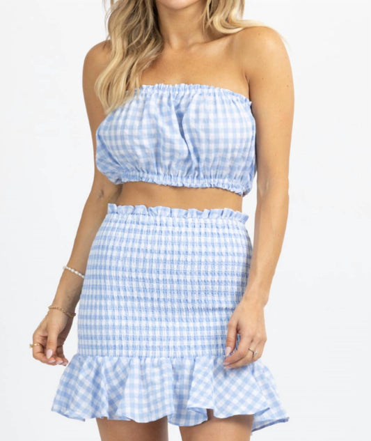 Mable - GINGHAM SMOCKED SKIRT SET