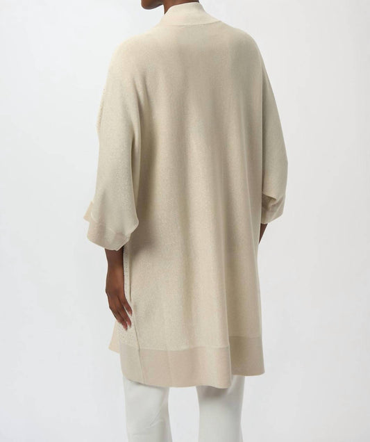 Joseph Ribkoff - Sweater Knit Cover-up With Iron-on Detail