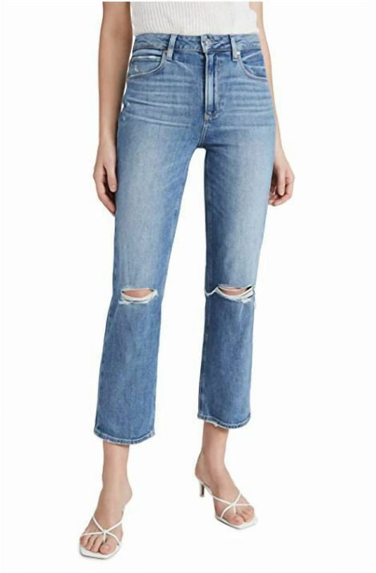 Paige - Sarah Solera Destructed Wash High Rise Crop Jeans