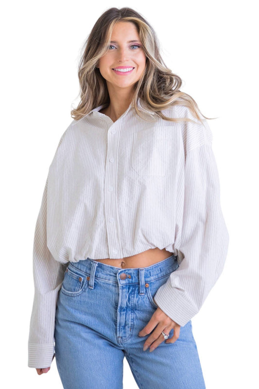 Karlie - SEERSUCKER BUTTON UP