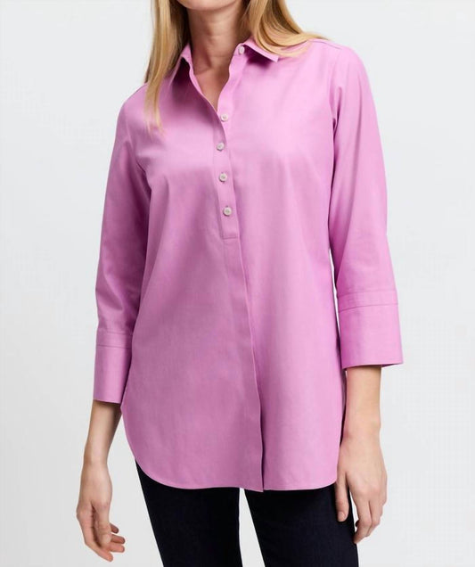 Foxcroft - Madison No Iron Pinpoint 3/4 Sleeve Tunic