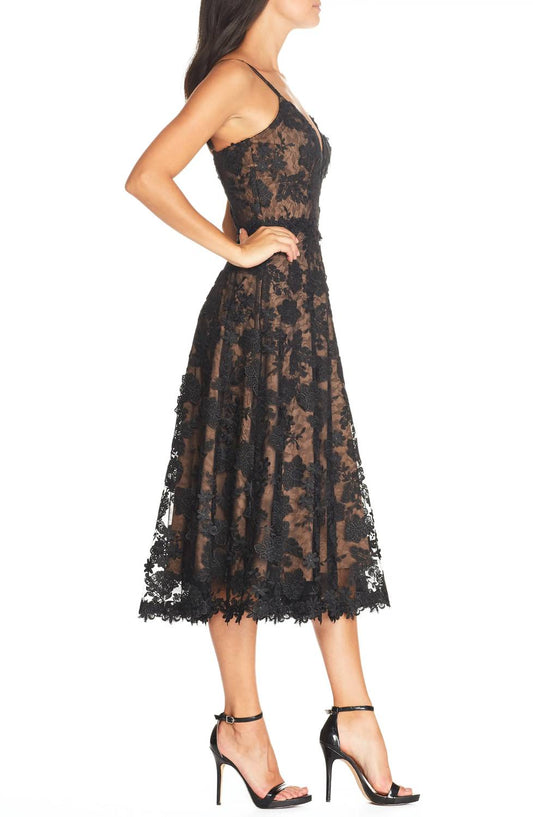 Dress The Population - Tahani Floral Midi Cocktail Dress