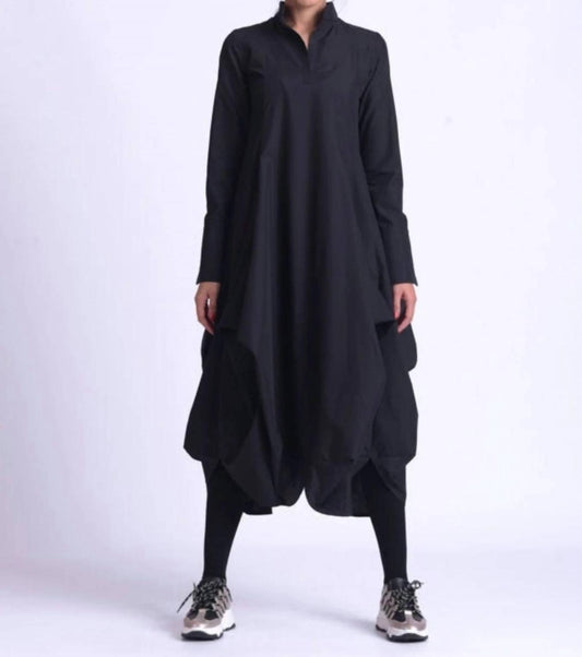 Metamorfosi - Asymmetric Collar Maxi Shirt Dress