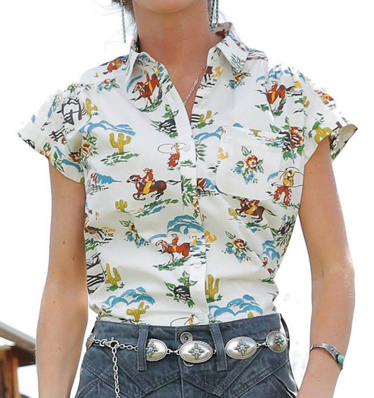 Cruel Girl - Women's Retro Rodeo Short Sleeve Top