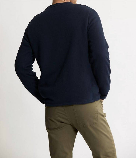 Jachs New York - Union Sherpa Lined Recycled Jacquard Henley Sweater