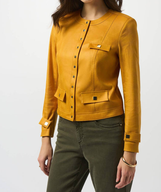 Joseph Ribkoff - Long Sleeve Faux Suede Jacket