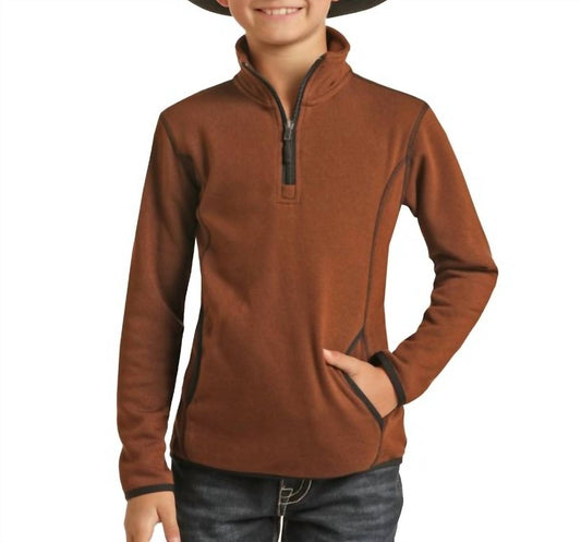 Powder River - Kids Heather Knit 1/4 Zip Knit Pullover