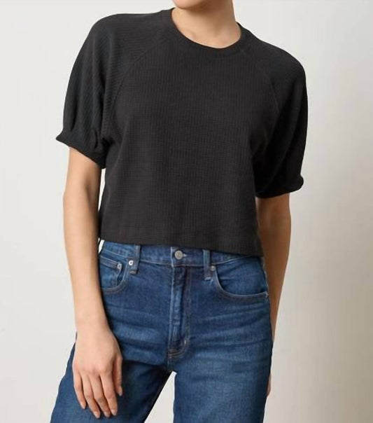 Lilla P - Textured Pleated Sleeve Top