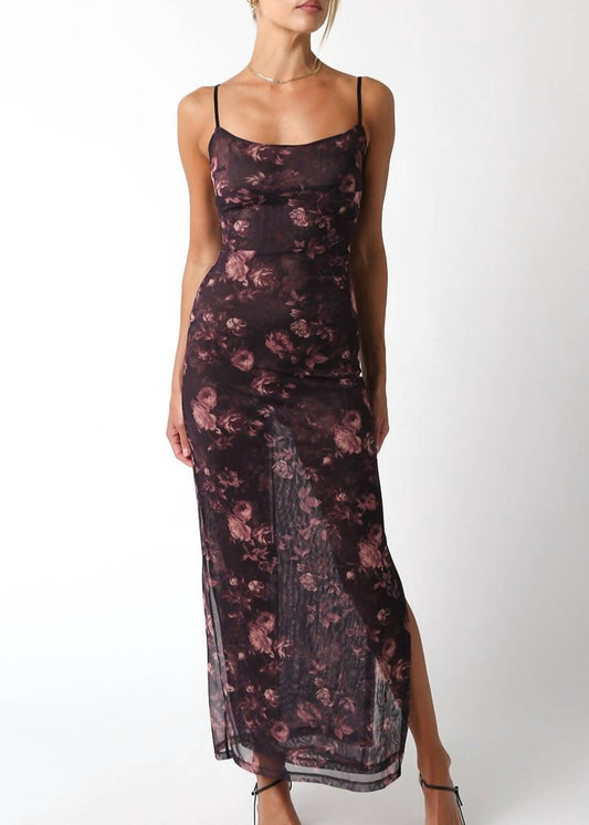 Olivaceous - Mesh Floral Maxi