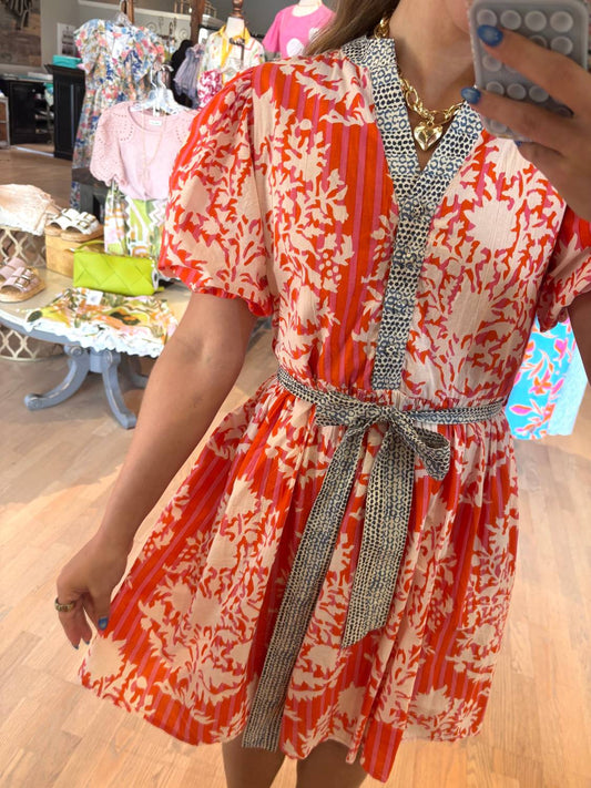 Thml - Women's Puff Sleeve Print Mini Dress