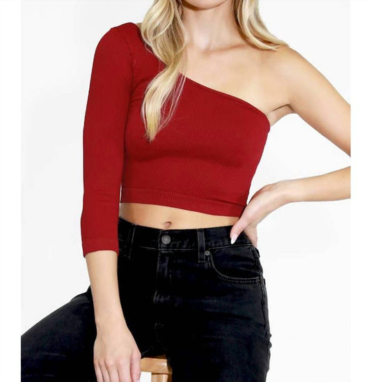 Nikibiki - Ribbed One Shoulder Crop Top
