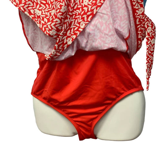 Draper James - Women's Summer Picnic Faux Wrap Halter Swim Dress