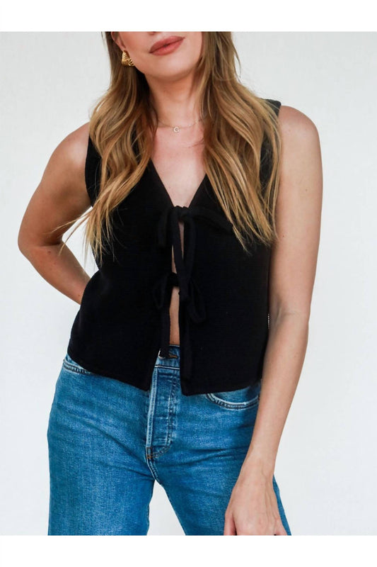 Miou Muse - Knotted & Noticed Knitted Tie Front Vest