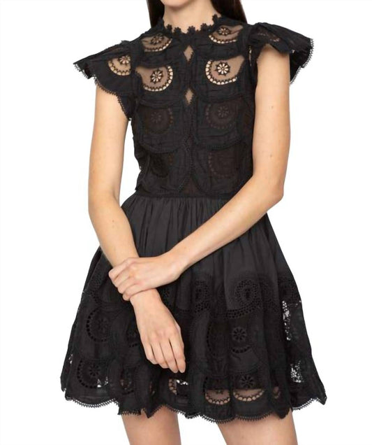 Sea - Drea Embroidery Flutter Sleeve Dress