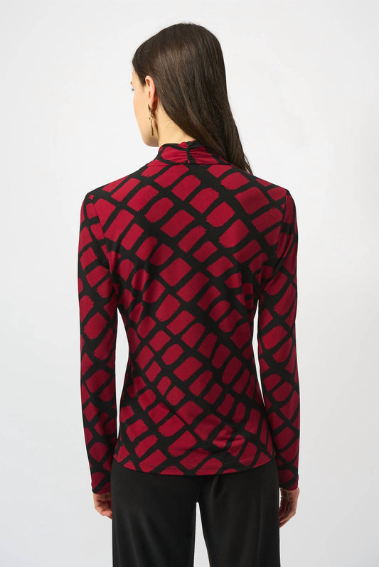 Joseph Ribkoff - Geometric Print Fitted Wrap Top