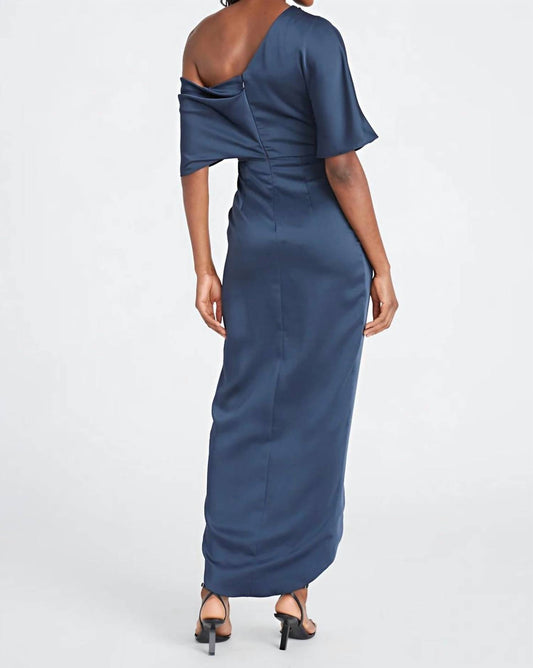 Theia - Rayna One Shoulder Draped Gown